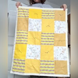 Yellow Patchwork Handmade Baby Quilt
